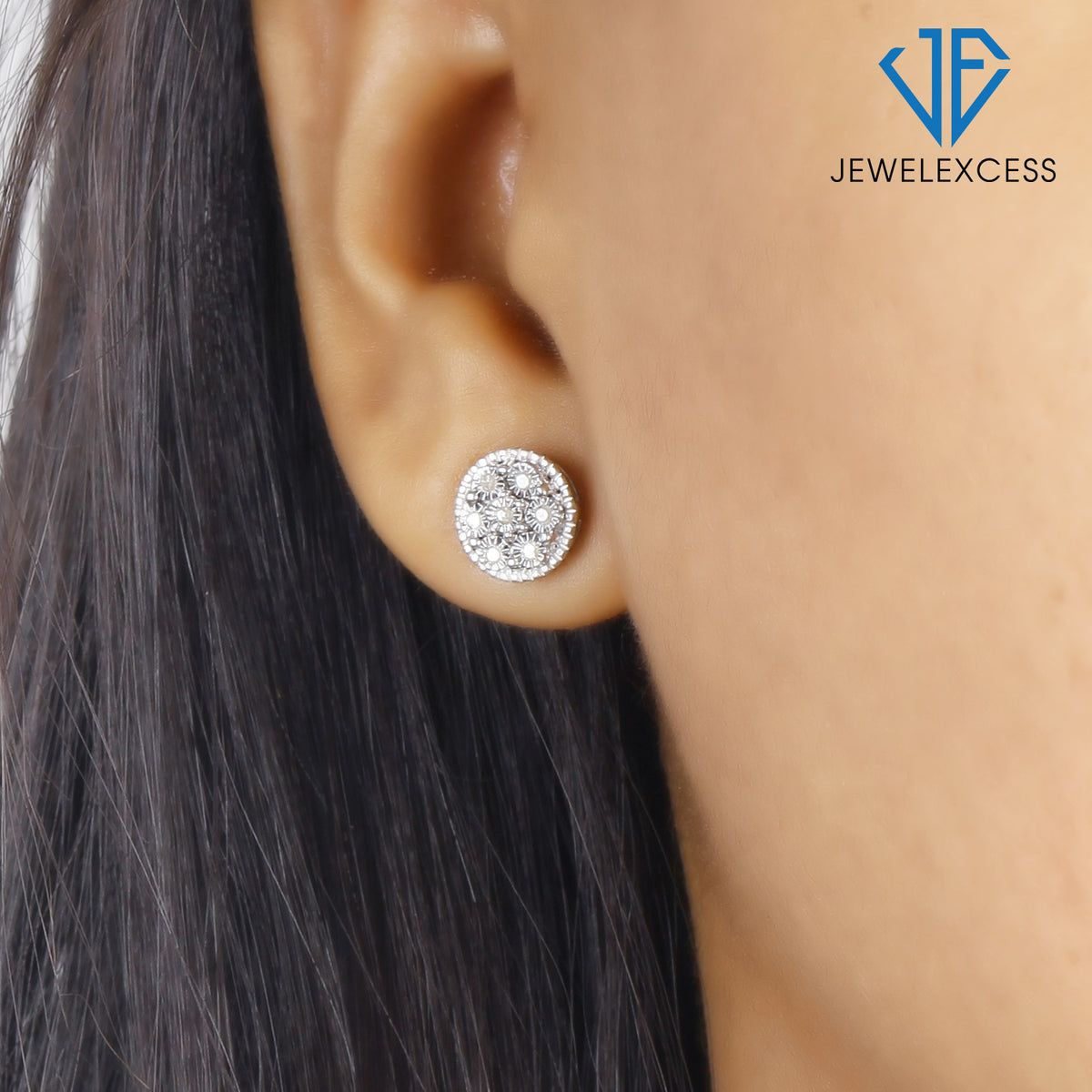 JEWELEXCESS White Diamond Earrings for Women