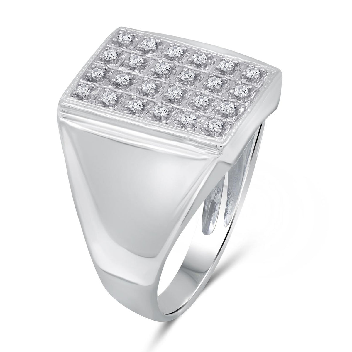 Jewelnova Men's 1/4 Carat T.W. White Diamond Ring