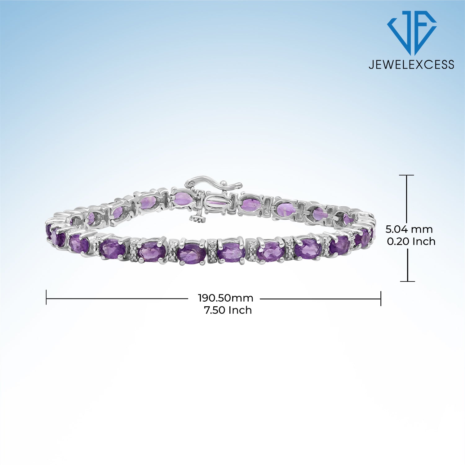 925 DBJ Amethyst Double Row Oval Bracelet, 7 1/2