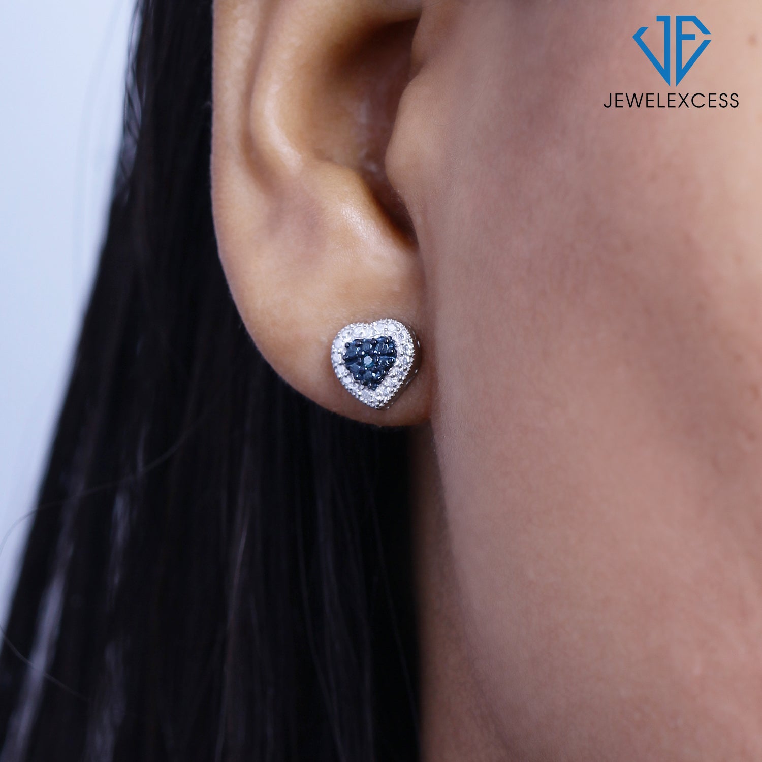 Women's 925 Silver factory Waterdrop Blue Diamond Stud Earrings