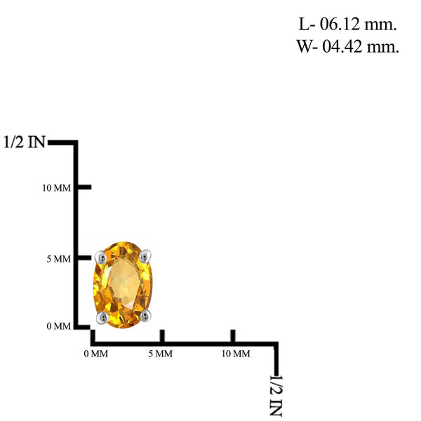 0.92 Carat T.G.W. Citrine Gemstone Sterling Silver Earrings