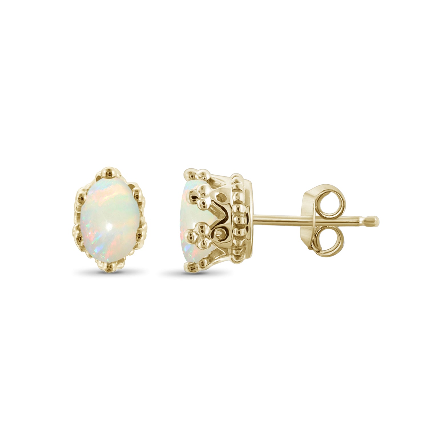 0.52 CTW Opal Stud Earrings in 14K Gold-Plated