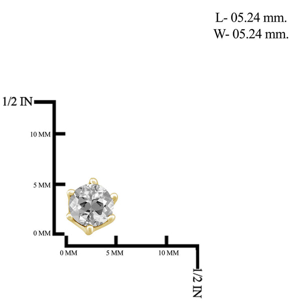 1 1/4 Carat T.G.W. White Topaz 14K Gold-Plated Stud Earrings