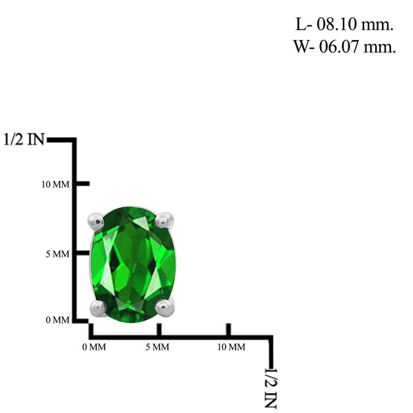 2 1/2 Carat T.G.W. Chrome Diopside Sterling Silver Stud Earrings