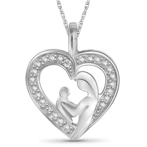 Heart Locket Necklace Diamond Accents Sterling Silver