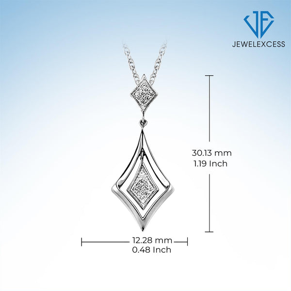 1/20 Carat White Diamond Pendant in Sterling Silver