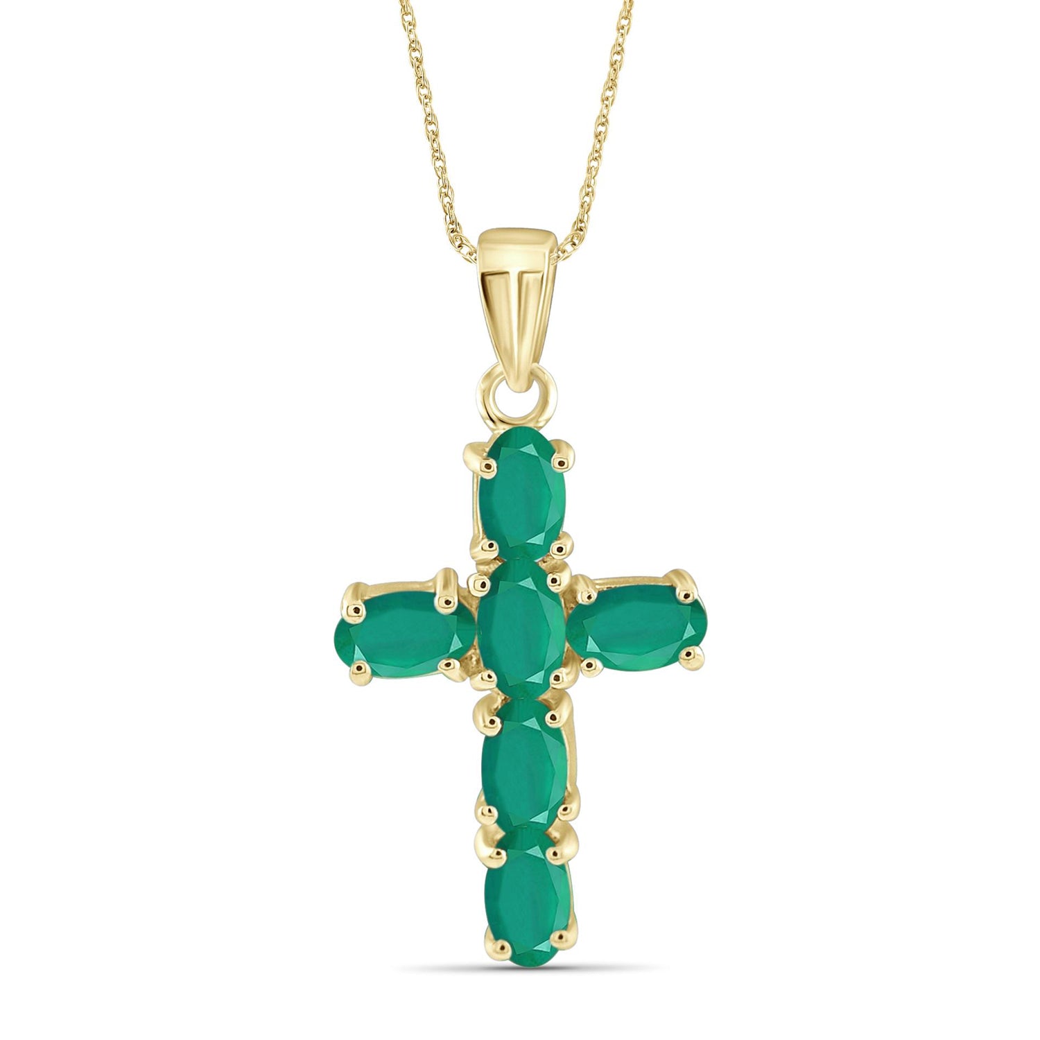 1.38 Ctw Genuine Emerald 14K Gold-Plated Pendant