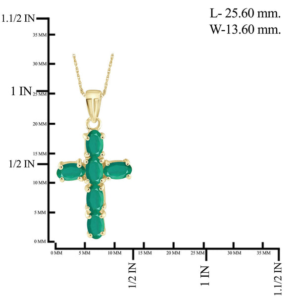 1.38 Ctw Genuine Emerald 14K Gold-Plated Pendant