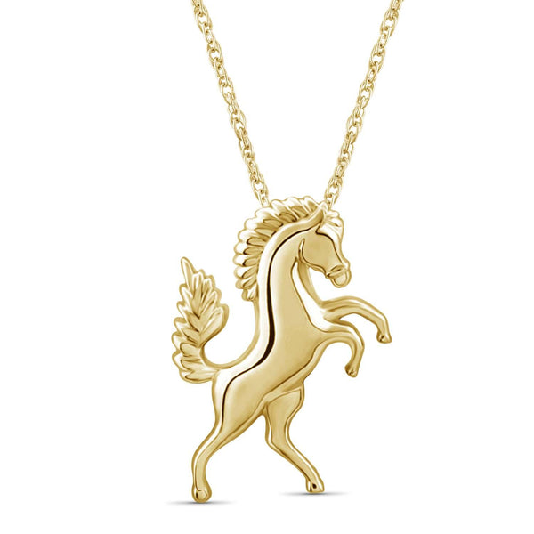 Stallion Horse Pendant in Sterling Silver Or 14K Gold Over Silver