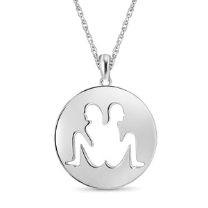 What's Your Sign? Gemini Cutout Pendant In Sterling Silver