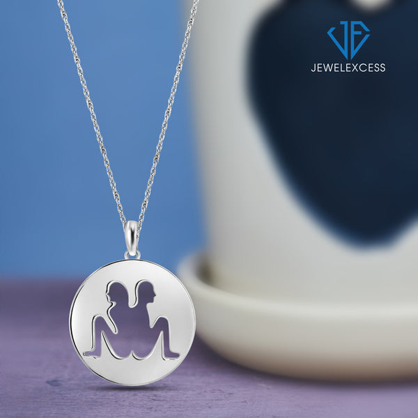 What's Your Sign? Gemini Cutout Pendant In Sterling Silver