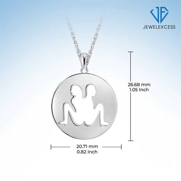 What's Your Sign? Gemini Cutout Pendant In Sterling Silver