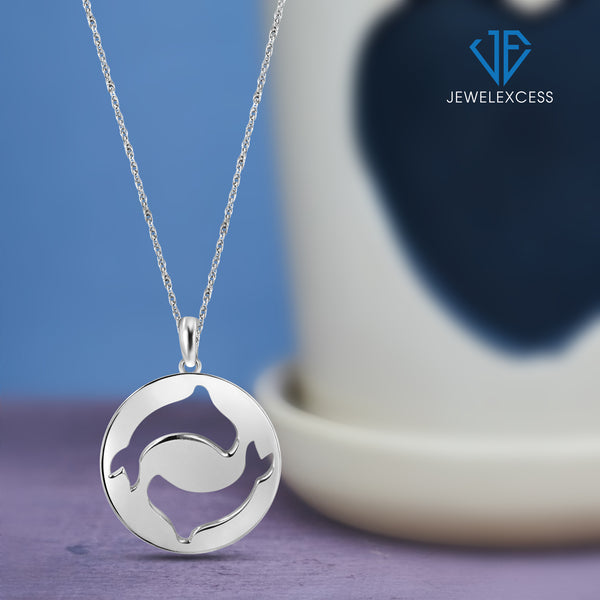 What's Your Sign? Pisces Cutout Pendant In Sterling Silver