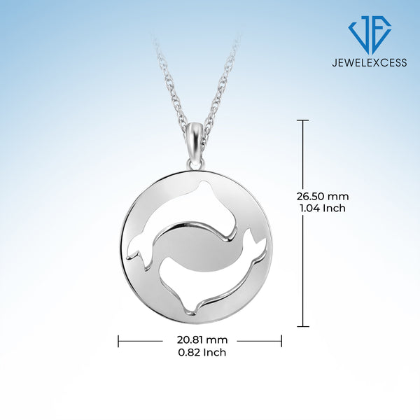 What's Your Sign? Pisces Cutout Pendant In Sterling Silver