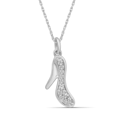 Accent White Diamond Sterling Silver Pendant