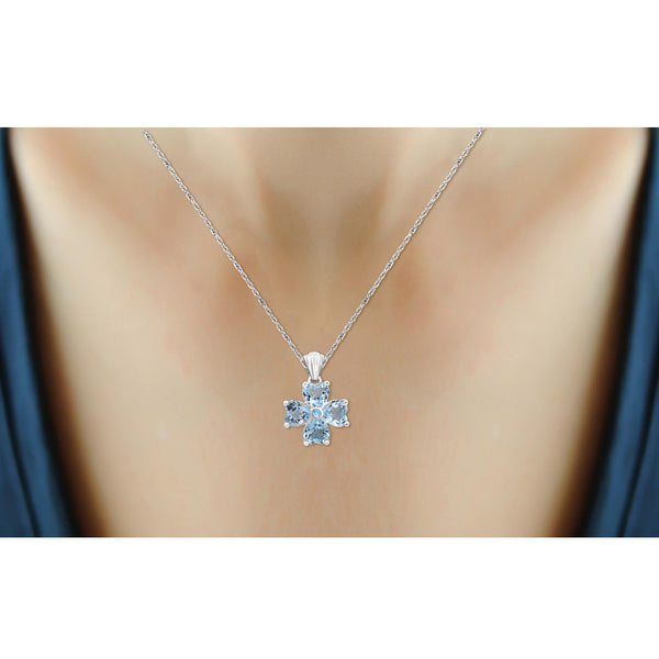 3.85 Carat Sky Blue Topaz Pendant in Sterling Silver