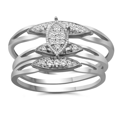 White Diamond Rings for Men – Accent Genuine White Diamond Ring for Men – Hypoallergenic Sterling Silver or 14K Gold Over Silver Ring Men – Real