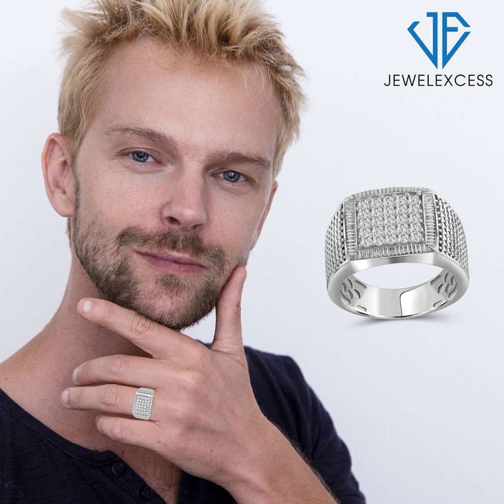 Silver & Black Stainless Steel Ring for Men | CMC | Classy Men Collection