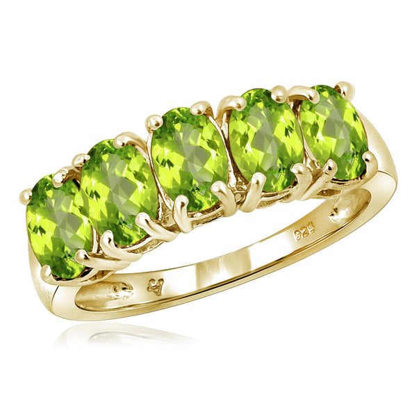 Gemstone Ring in Sterling Silver  Or 14K Gold-Plated - Assorted Gemstone