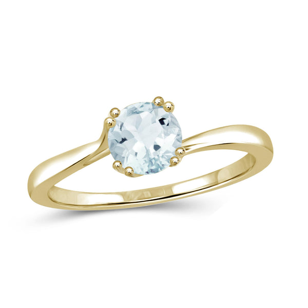 1/2 Carat T.G.W. Aquamarine 14K Gold-Plated Ring