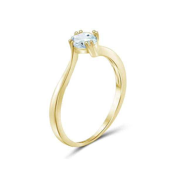 1/2 Carat T.G.W. Aquamarine 14K Gold-Plated Ring