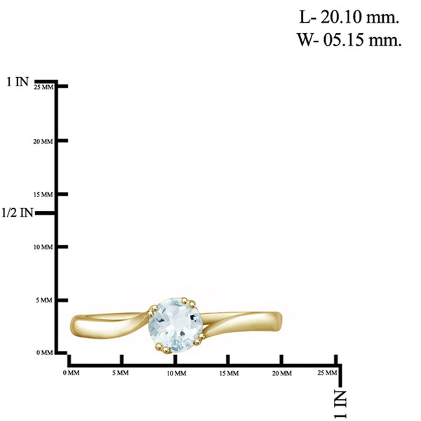 1/2 Carat T.G.W. Aquamarine 14K Gold-Plated Ring