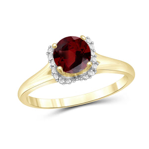 3/4 Carat T.G.W. Garnet 14K Gold-Plated Ring