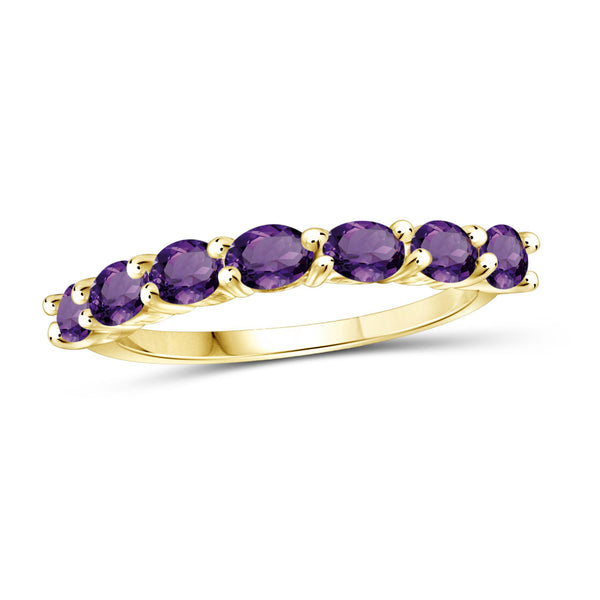 Ring in Sterling Silver Or 14K Gold-Plated - Assorted Gemstone