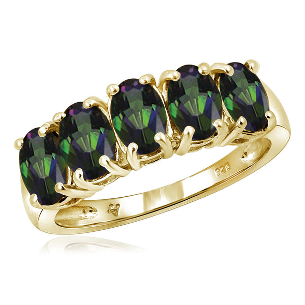 Gemstone Ring in Sterling Silver  Or 14K Gold-Plated - Assorted Gemstone