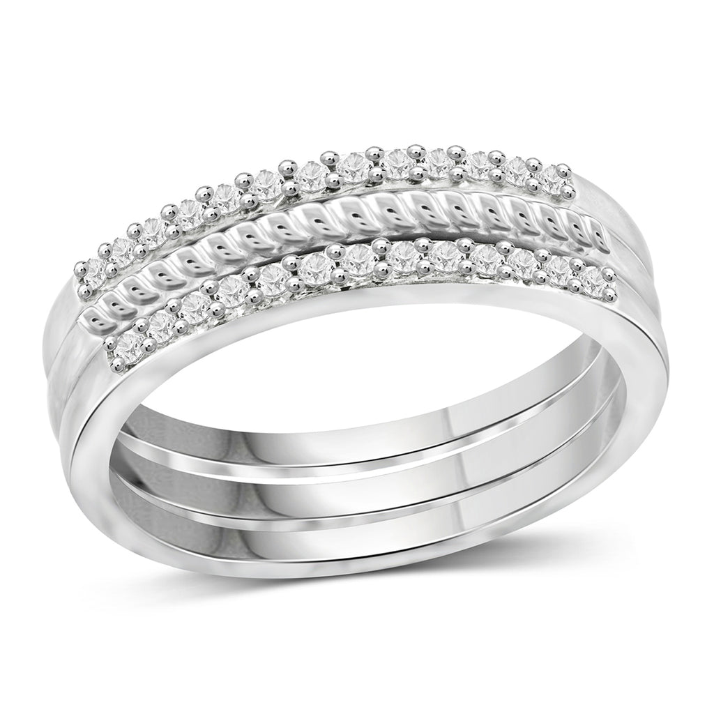 Women's Stacking Rings Sets – 1/5 Carat White Diamond Stackable