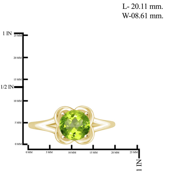 1 1/2 Carat T.G.W. Peridot 14K Gold-Plated Ring