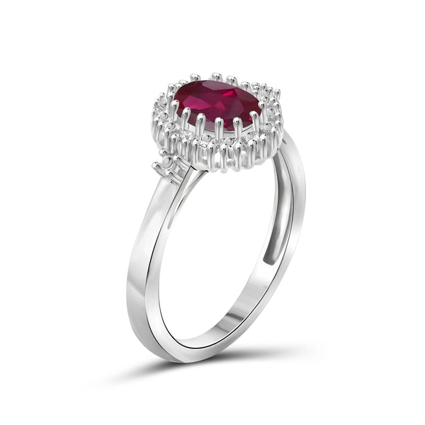 2.00 Carat T.G.W. Ruby And White Diamond Accent Sterling Silver Ring