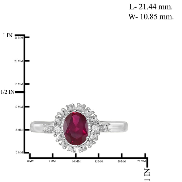 2.00 Carat T.G.W. Ruby And White Diamond Accent Sterling Silver Ring